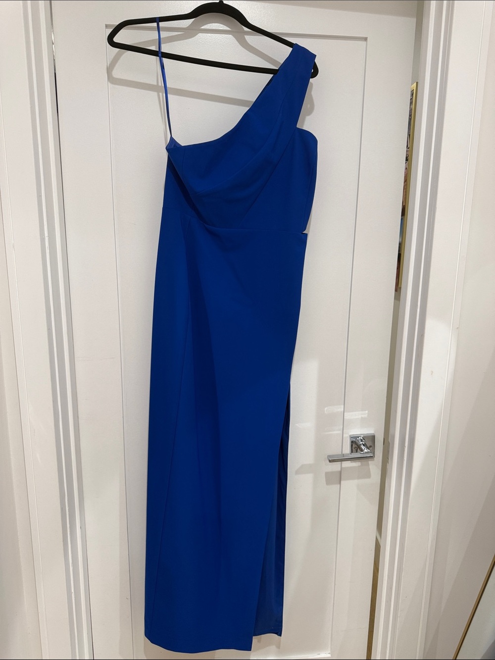 Aidan by Aidan Mattox Cobalt One-Shoulder Gown